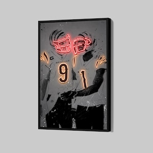Joe Burrow Poster Cincinnati Bengals Canvas NFL Player Wall Art Football Sports Framed Canvas Print Home Decor Q148 Birthday Gift