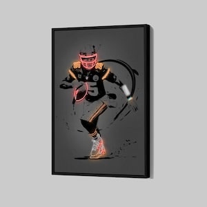 Patrick Mahomes Poster Kansas City Chiefs Canvas NFL Player Wall Art Football Sports Framed Canvas Print Home Decor Q215 Birthday Gift