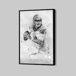 Joe Burrow Poster Cincinnati Bengals Canvas NFL Player Wall Art Football Sports Framed Canvas Print Home Decor Q147 Birthday Gift