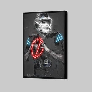 Jared Goff Poster Detroit Lions Canvas NFL Player Wall Art Football Sports Framed Canvas Print Home Decor Q136 Birthday Gift