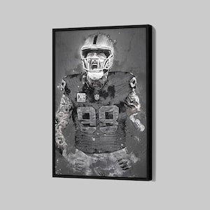 Maxx Crosby Poster Las Vegas Raiders Canvas NFL Player Wall Art Football Sports Framed Canvas Print Home Decor Q202 Birthday Gift