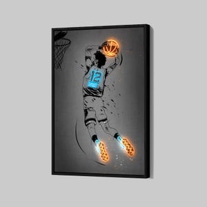 Ja Morant Poster Memphis Grizzlies Canvas NBA Wall Art Basketball Framed Canvas Print Sports Home Decor Q128 Birthday Gift