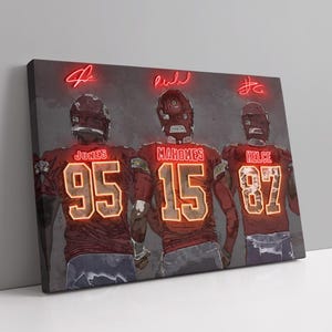 Patrick Mahomes Travis Kelce Chris Jones Poster Kansas City Chiefs Canvas NFL Player Wall Art Football Sports Home Decor Q287 Birthday Gift image 5