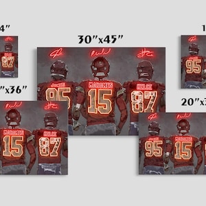 Patrick Mahomes Travis Kelce Chris Jones Poster Kansas City Chiefs Canvas NFL Player Wall Art Football Sports Home Decor Q287 Birthday Gift image 4