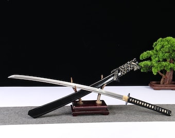 Handmade Black Samurai Katana – Japanese Style Display Sword for Collectors & Cosplay