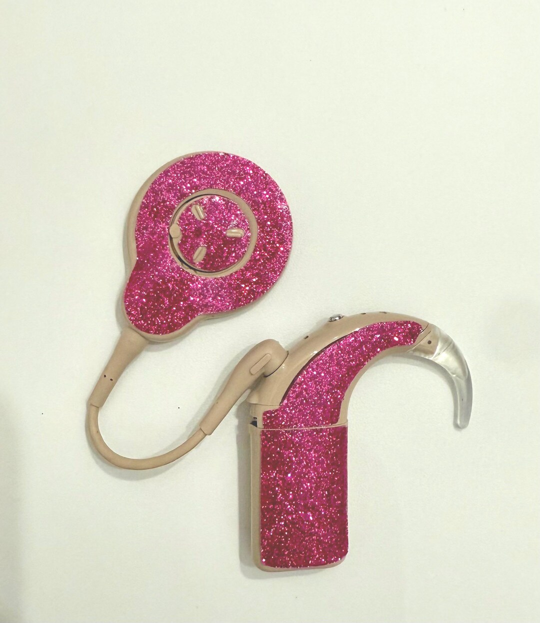 Fuschia/hot Pink Glittter Sparkle Cochlear Implant Sticker Skin N8 ...