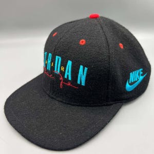 Vintage Air Jordan Hat Men Black Embroidered Logo Nike Snap Back Cap