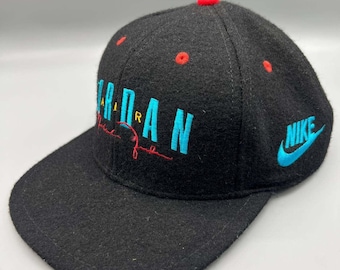 Vintage Air Jordan Hat Men Black Embroidered Logo Nike Snap Back Cap