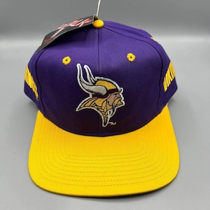 Vintage Minnesota Vikings Hat Men Purple Yellow NFL Eastport Snap Back Cap New