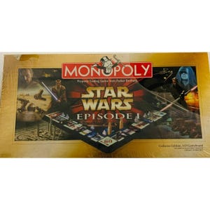 Tablero de juego 3D Monopoly vintage Star Wars Episodio 1 Edición Coleccionista 1999 Nuevo