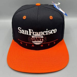 San Francisco Giants-keps, svart, Twins Enterprise-keps, ny, med tryckknappar.