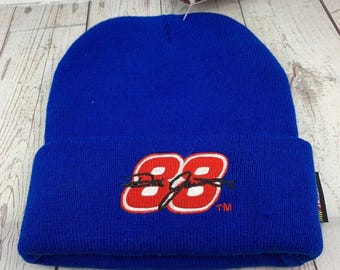 Vintage Cuffed Dale Jarrett #88 Nascar Strickmütze Blau New Men