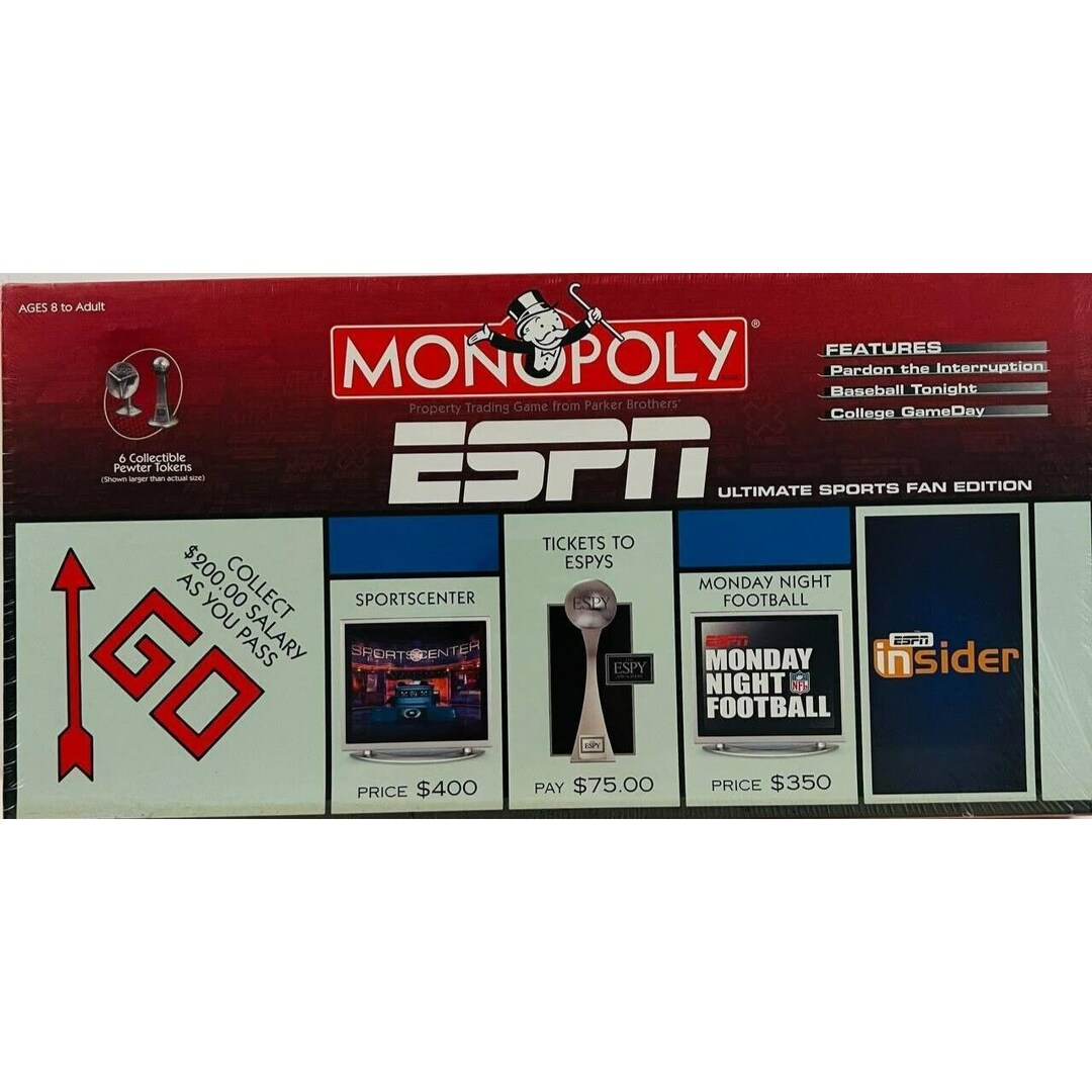 モノポリー MONOPOLY ESPN Edition Vintage Monopoly ESPN Ultimate Sports Fan Edition Board Game
