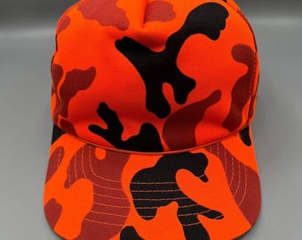 Gorra vintage para hombre, color naranja, camuflaje, Youngan, con cierre a presión.