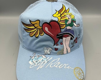 Vintage 00s Ed Hardy Hat Christian Audigier Tiger 2000 Y2k
