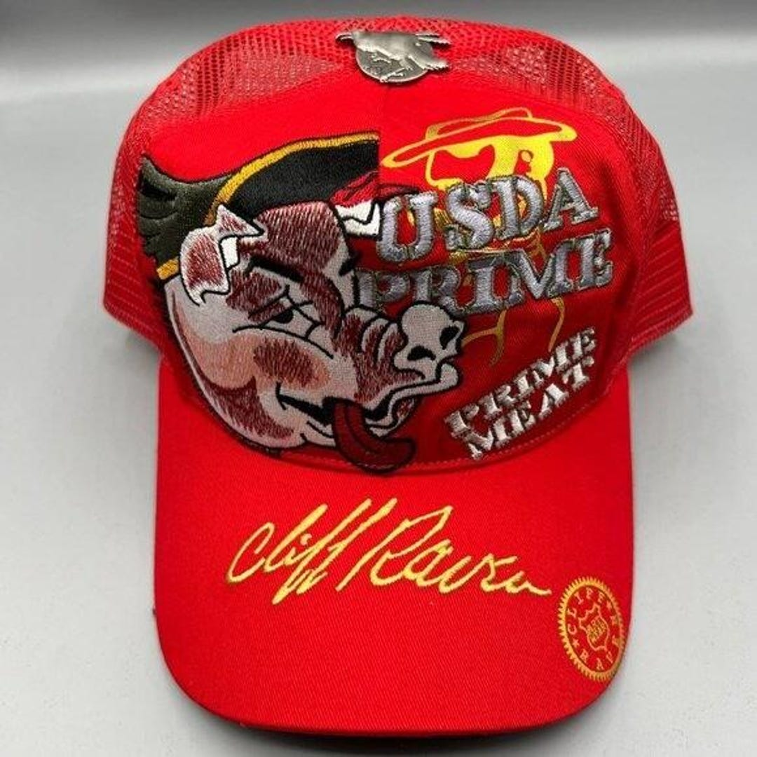 Vintage Cliff Raven Hat Red Ed Hardy Japanese Tattoo Snap Back Trucker ...