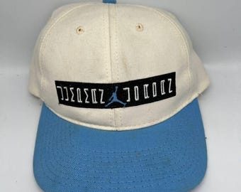 Gorra Nike Air Jordan 11 azul y blanca vintage para hombre