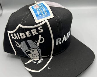 Vintage Las Vegas Raiders Hat Men Black Twins Enterprise NFL Snap