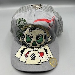 Gorra vintage Cliff Raven gris Ed Hardy estilo tatuaje japonés Snapback Trucker de los 90