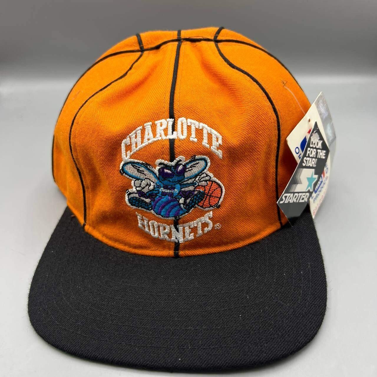 Vintage Charlotte Hornets Hat Men Orange Black Starter Snap Back