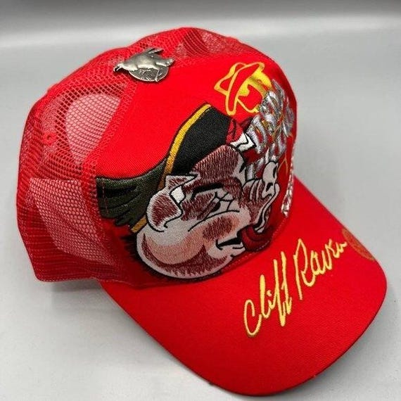 Vintage Cliff Raven Hat Red Ed Hardy Japanese tat… - image 3