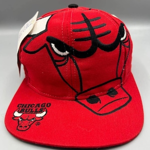 Può includere: Un cappellino da baseball rosso dei Chicago Bulls con il logo di un toro nero sul davanti. Il cappellino ha una visiera piatta e un bottone nero sulla parte superiore. Il nome della squadra è ricamato sul davanti.