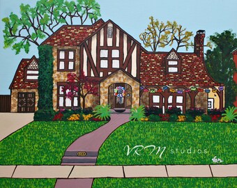 Tudor House Fiesta Art Print – San Antonio Mexican Folk Art