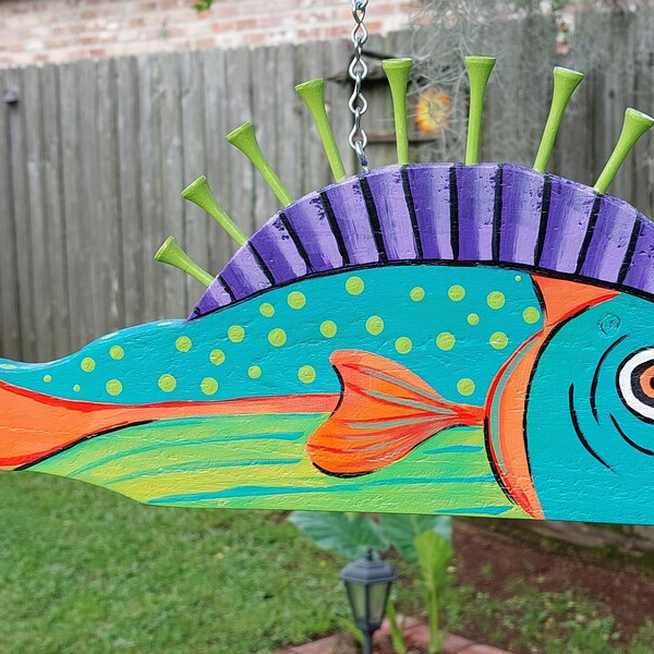 Metal Fish Yard Art Etsy