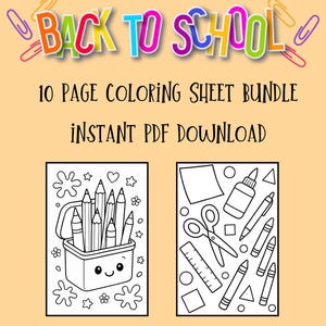 BACK TO SCHOOL Coloring Page Bundle