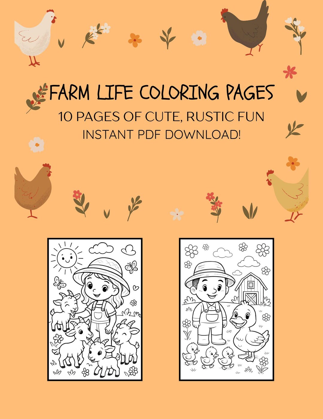 農業の塗り絵 - Etsy 日本, image size:1080x1398