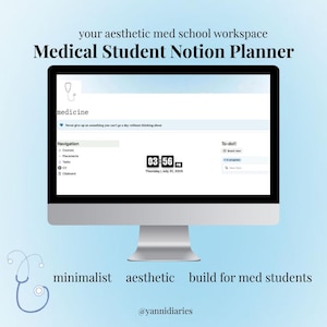 Notion template student planner | medical student template study planner | healthcare student revision template | productive task planner