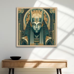 Osiris Art Print: Egyptian God, Art Deco Style (Digital Download)