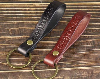 Portachiavi In Pelle Morbida Con Moschettone Marrone/Moka | Acciaio - Foto 3