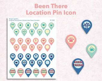 Location Icon Sticker / Location Pin Sticker / Been There Sticker / Location Marker / Icon Planner Sticker / Planner Sticker Sheet (IC-343)