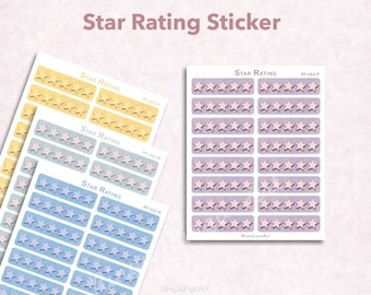 Star Rating Sticker for Planner / Book Rating Sticker / Movie Rating Sticker / Functional Planner Sticker / Functional Bujo Sticker(RT-3A2)