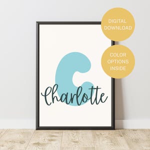 Name Signs for Kid Rooms Customized Initial Print Name Monogram Gift Personalized Printing Personal Name Print Name Nursery Sign Crib Sign