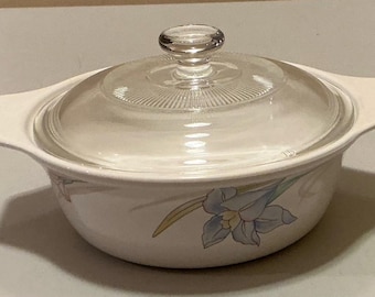Mikasa Fire & Ice Gabrielle Floral Casserole DIsh