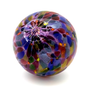 Pond Floats. Purple Magic Mix Blown Glass. Available in 3 inch, 4 inch, 5 inch & 6 inches in Diameter. Made in Seattle. Artist Dehanna Jones