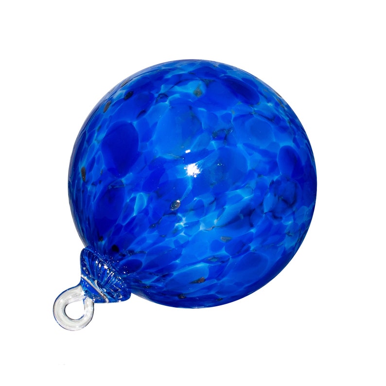 Hand Blown Glass Ornament Lapis Blue Suncatcher Etsy