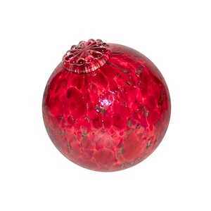 Pond Floats. Red Blown Glass.  Available in 3 Inches, 4 inches, 5 inches & 6 inches in diameter.  Made in Seattle. Artist Dehanna Jones.