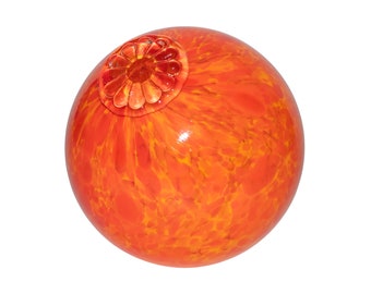 Pond Floats. Orange Blown Glass.  Available in 3 inches, 4 Inches, 5 inches & 6 inches in diameter.  Made in Seattle. Artist Dehanna Jones.
