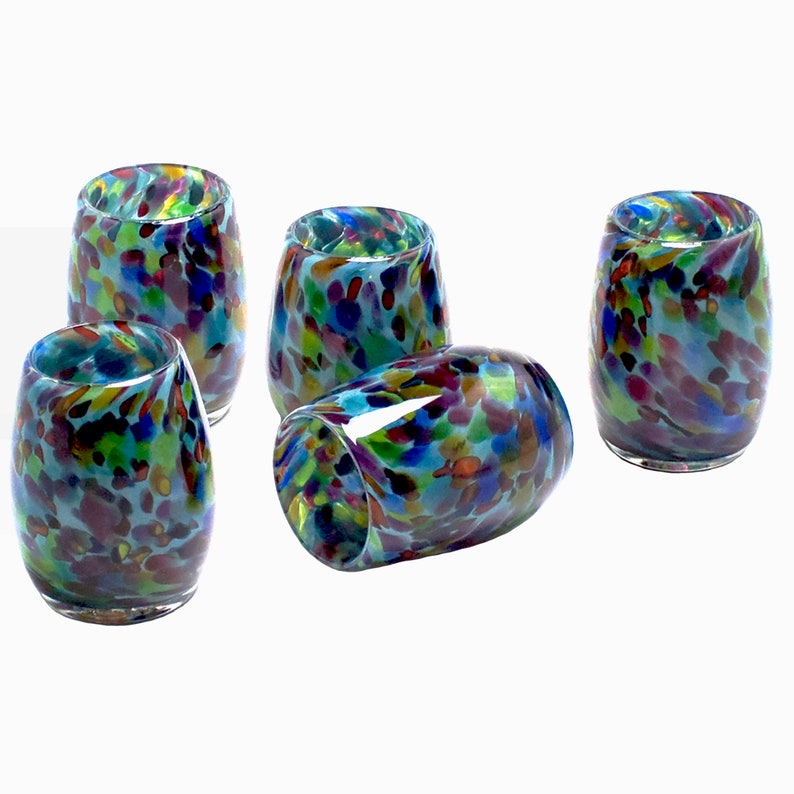 Votive Candle Holder. Hand Blown Art Glass in Teal With Magic Etsy