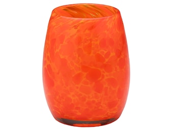 Votive Candle Holder - Hand Blown Art Glass in Orange - "Orange Julius". Made in Seattle - Artist Dehanna Jones