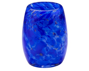 Votive Candle Holder - Hand Blown Art Glass in Lapis Blue -  "Belltown Blues Votive" - Made in Seattle - Artist Dehanna Jones