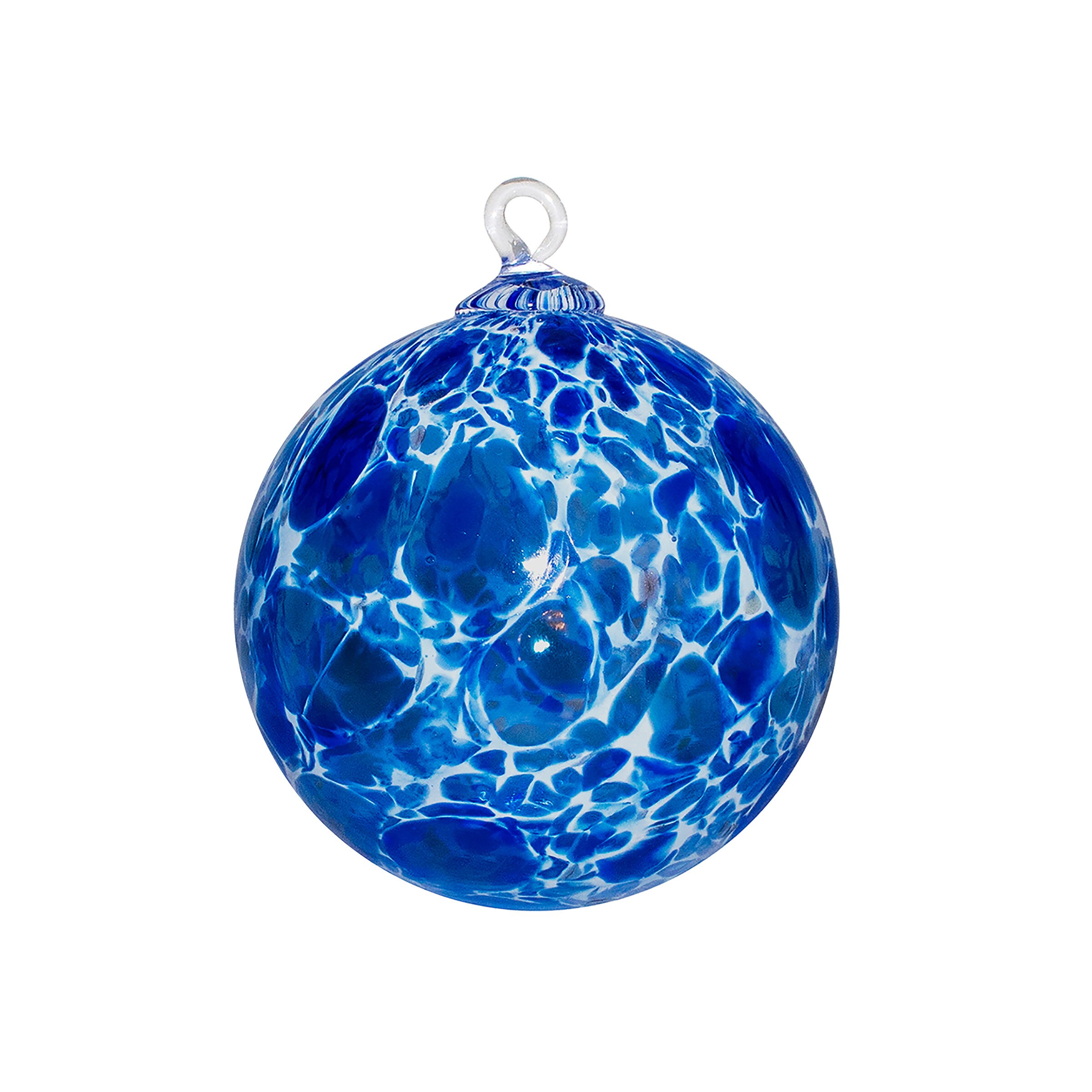 Hand Blown Glass Ornament blue White Powder Suncatcher Etsy UK