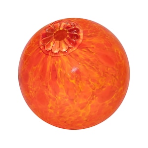 Pond Float Garden Gazing Ball Centerpiece. Orange. Blown Glass. Available in 4 sizes. Made in Seattle. Artist Dehanna Jones.