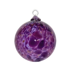 Ornament - Handmade Blown Glass - ‘Purple’ - Sun catcher, Witches Ball, Friendship Keepsake, Gazing Orb - Artist Dehanna Jones