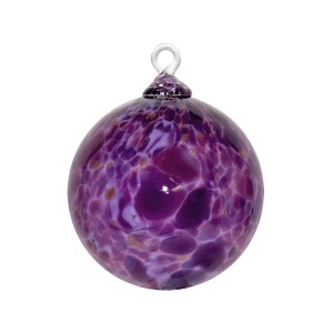 Handmade Blown Glass Ornament - “Purple" - Sun catcher, Witches Ball, Friendship Ball, Gazing Ball – Artist Dehanna Jones, Seattle