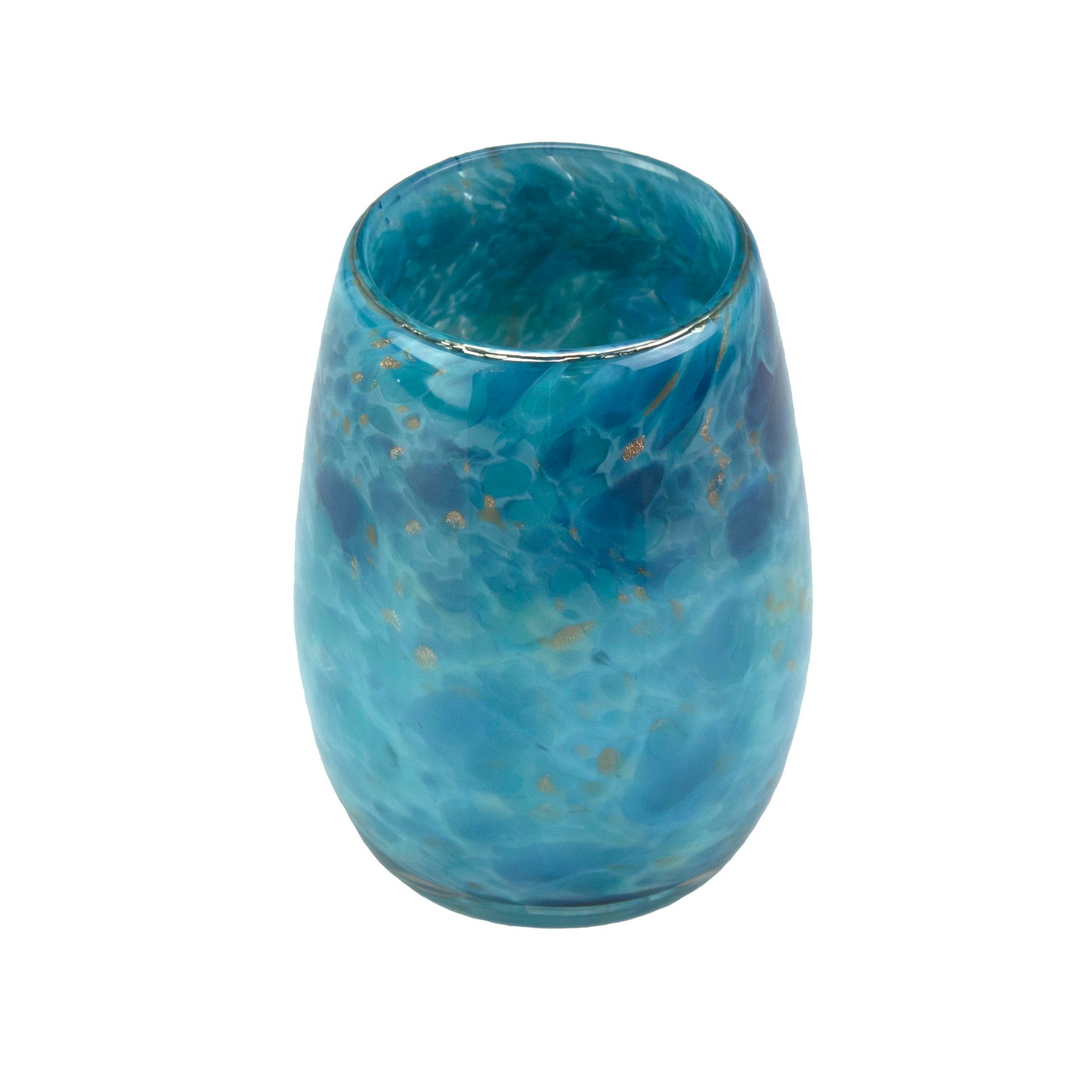 Votive Candle Holder Hand Blown Art Glass in Teal Etsy Canada