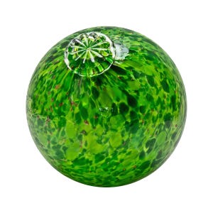 Pond Float, Garden Gazing Ball, Table Centerpiece. Forest Green. Blown Glass. Available in 4 sizes. Made in Seattle. Artist Dehanna Jones.